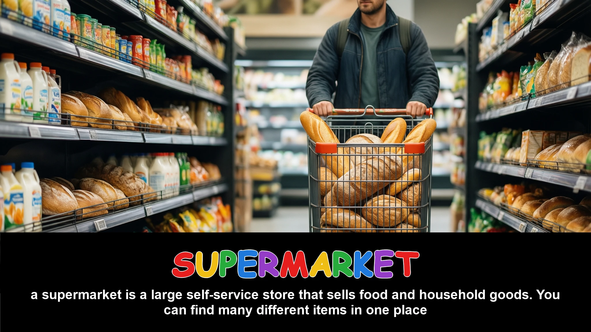 English Illustration for supermarket